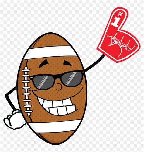 6588 Smiling American Football Ball With Sunglasses - Funny American Football Cartoon Clipart ...