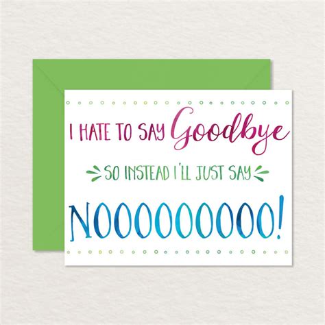 Printable Goodbye Cards For Students - Printable Cards