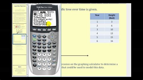 Logarithmic Regression on the TI84 - YouTube