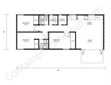 2 40-foot Shipping Container Home Floor Plans : r/containerhomes