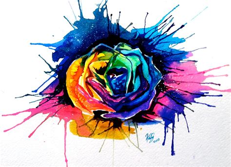 Watercolor Rainbow Rose Tattoo Design By Ir0ne by Ir0ne on DeviantArt