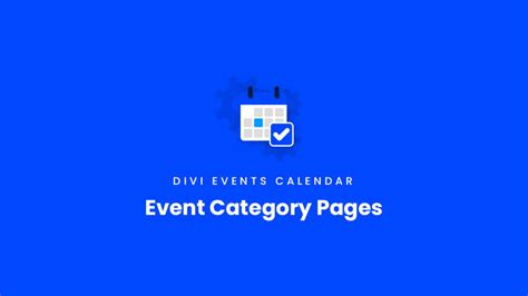 Event Category Pages - Divi Events Calendar