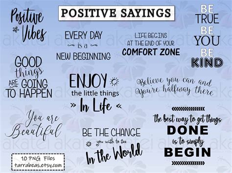 Positive Quotes / Themed Phrases/sayings 2 PNG Files - Etsy