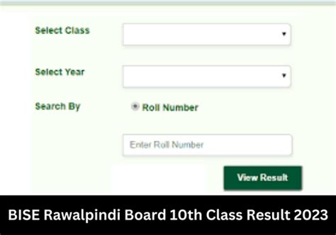 BISE Rawalpindi Board 10th Class Result 2023 - Details