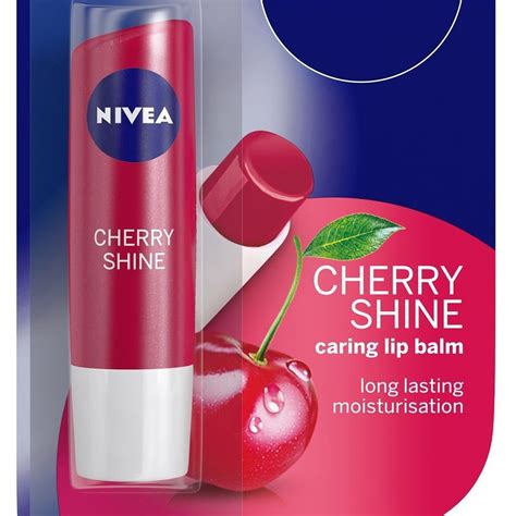 Buy Online Nivea Lips Balm Cherry Shine Long Lasting Moisture Caring Lip Balm 4.8gm from USA ...