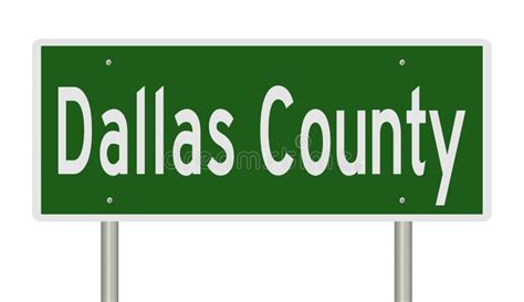 Highway Sign for Dallas County Stock Illustration - Illustration of ...