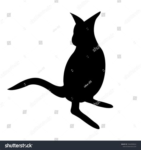 Black Silhouette Kangaroo On White Background Stock Vector (Royalty ...