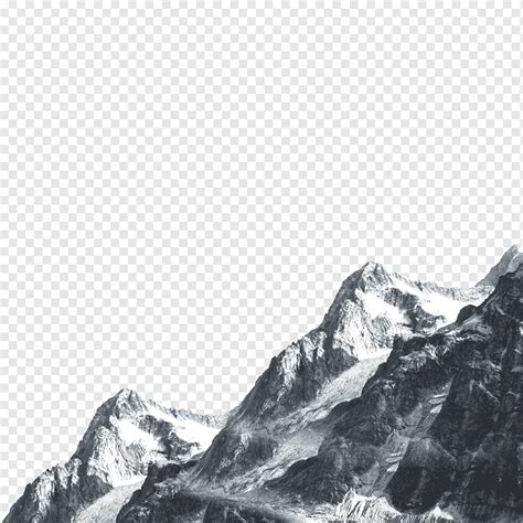 Mountain covered with snow, Poster Black and white, Posters Decorative mountains in the ...