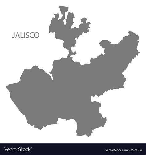 Jalisco mexico map grey Royalty Free Vector Image