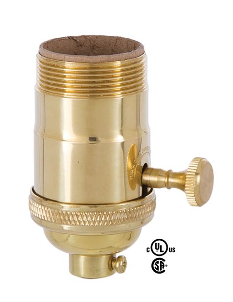 3-Way Turned Brass Lamp Socket (E26) With Special Polished-No Lacquer ...