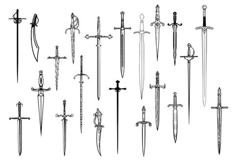 Sword Dagger Tattoo Set Vector (EPS, SVG) | OnlyGFX.com