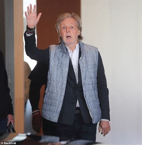 Sir Paul McCartney, 81, puts on a cheerful display as he greets fans ...