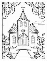 Beautiful Church Coloring Pages For All Ages By Evermore Family Tree Farm sketch template