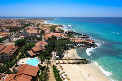 Aerial View of Santa Maria Beach in Sal Island Cape Verde - Cabo Verde ...