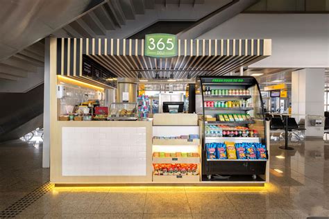 Hot selling kiosk food stalls airport shop with tiled surface