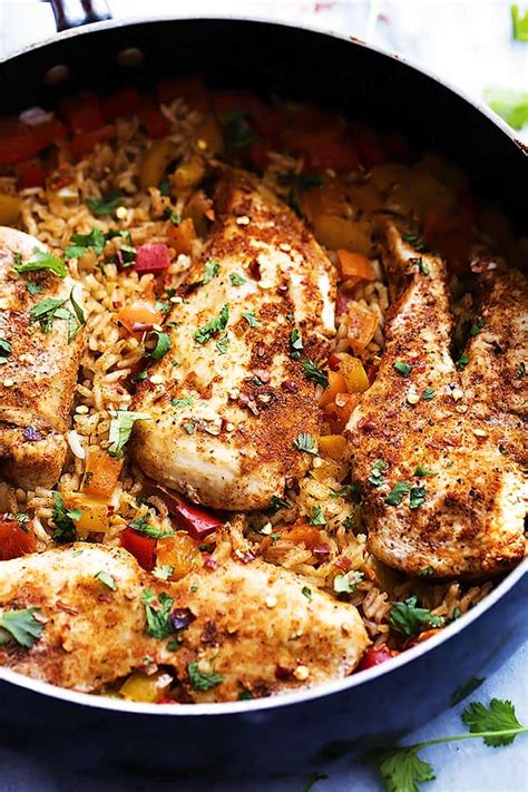 One Pot Spicy Cajun Chicken & Rice - Creme De La Crumb