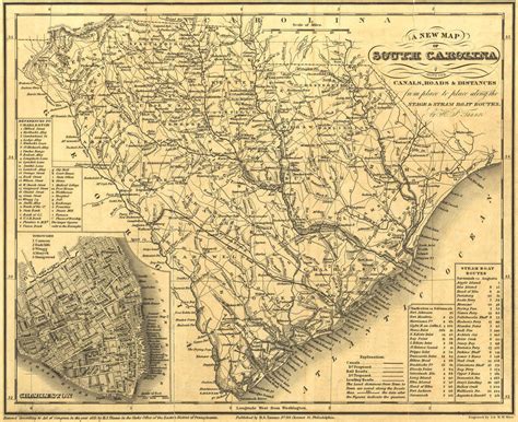 Historic Railroad Map of South Carolina - 1833 | World Maps Online