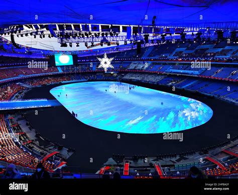 BEIJING, CHINA - FEBRUARY 20, 2022 - Citizens enter National Stadium to ...