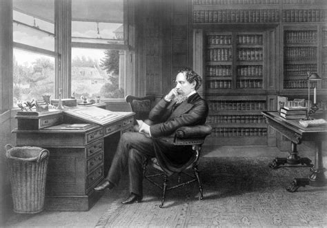Charles Dickens At Writing Desk Free Stock Photo - Public Domain Pictures