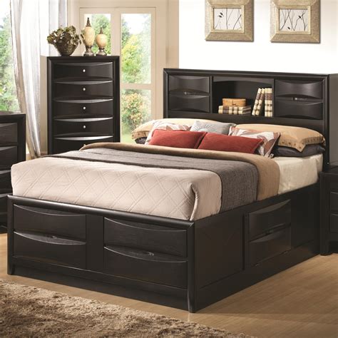 Coaster Briana 202701Q Queen Contemporary Storage Bed with Bookshelf ...