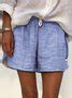 JFN Cotton Elastic Waist Summer Shorts Shorts | justfashionnow
