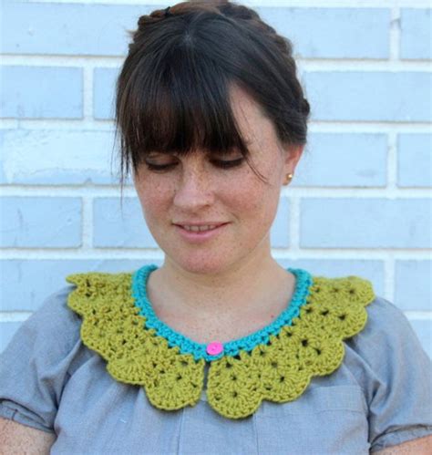 Crochet Collar Peter Pan Crochet Collar / Pink / Aqua / - Etsy