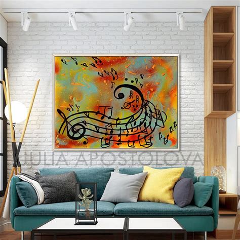 Music notes painting Abstract music art print Musical notes | Etsy