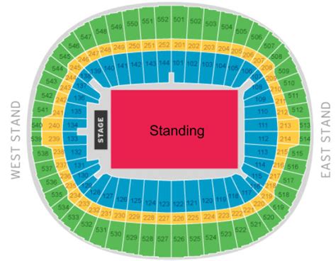 Wembley Stadium Seating Plan Pitch Standing