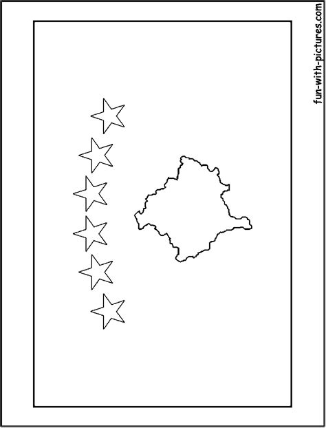 Kosovo Flag Coloring Page