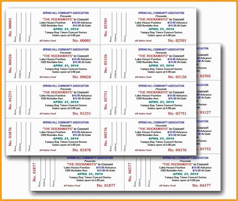 Downloadable Free Printable Raffle Tickets