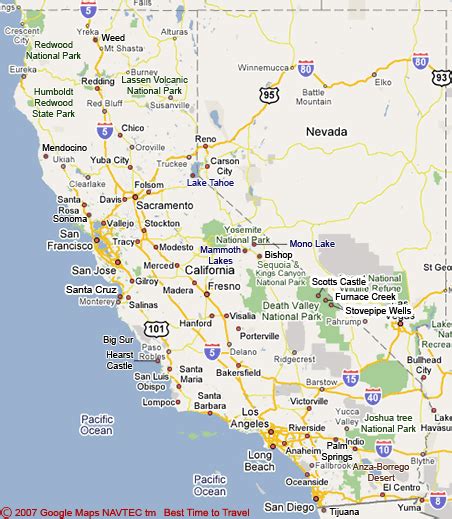 California Map Tourist Attractions - ToursMaps.com