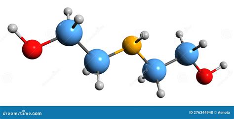 3D Image of Diethanolamine Skeletal Formula Stock Illustration ...