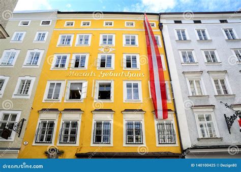 The Birthplace of Wolfgang Amadeus Mozart in Salzburg Stock Image ...