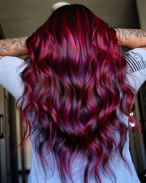 Dark Red Purple Hair, Red Velvet Hair Color, Crimson Red Hair, Deep Red Hair Color, Ginger Hair ...