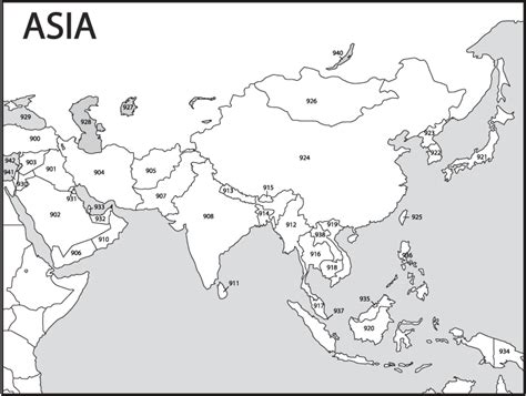 Printable Blank Map Asia