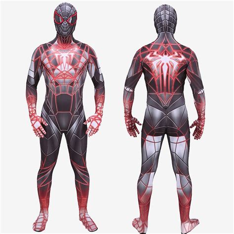 Spider-man PS5 Miles Morales Costume Cosplay Programmable Matter Suit ...