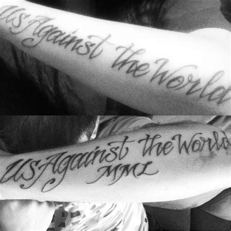 Matching with bf ;) us against the world MINE | World tattoo, Inspirational tattoos