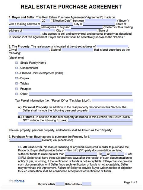 Home Purchase Agreement Template - Sfiveband.com