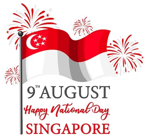 Free Vector | Singapore National Day banner with Singapore flag