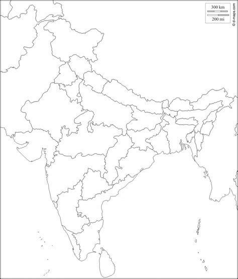 India map with state boundaries - Map of India with state boundaries ...