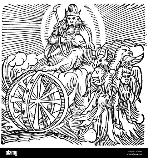 Ezekiel's vision of chariot in sky, c614 BC. Artist: Unknown Stock Photo - Alamy