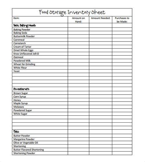 FREE 13+ Food Inventory Samples in PDF | Excel