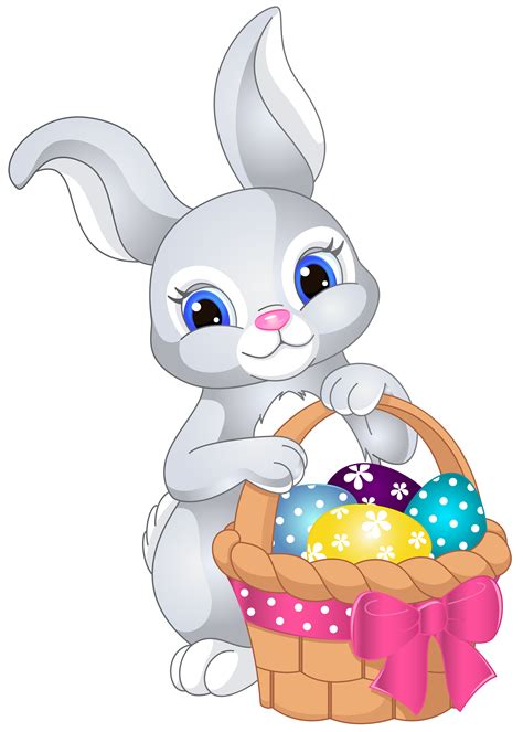 Easter Bunny with Egg Basket PNG Clip Art Image | Gallery Yopriceville ...