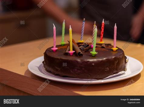 Happy Birthday Chocolate Cake With Candles