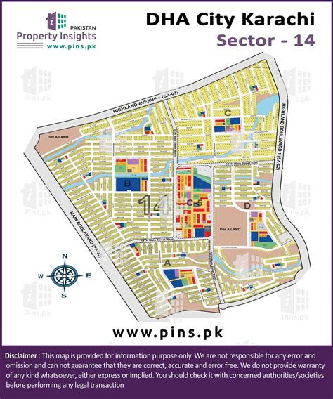 Layout plan / Siteplan Map of Sector 14A Sector 14 DHA City Karachi ...