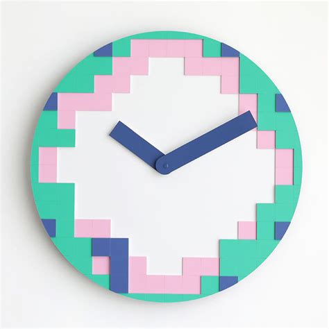 15" Pixel Wall Clock Colorful Design for Living Room Decor - Warmly Life