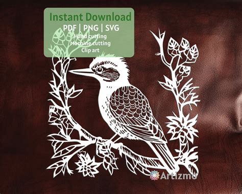 Kookaburra Bird Template PDF and PNG for Hand Cutting SVG for Machine ...