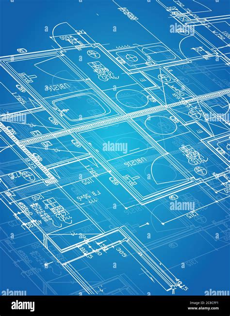 Blueprint illustration design over a blue background Stock Vector Image ...