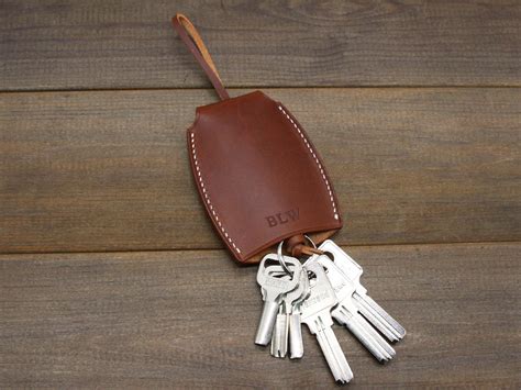 Handmade Leather Key Case Leather Key Holder With Pull Strap - Etsy