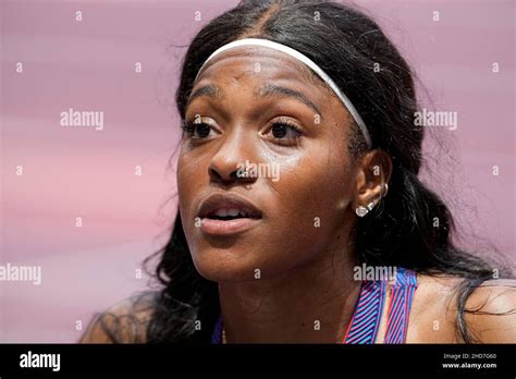 Erica Bougard participating in the High Jump of the heptathlon at the Tokyo 2020 Olympic Games ...